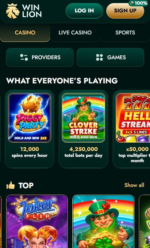 WinLion casino games